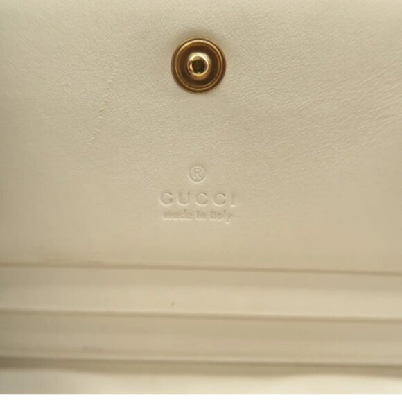 100% Authentic GUCCI White&Red Trompe L'Oeil Leather Wallet - Picture 12 of 12